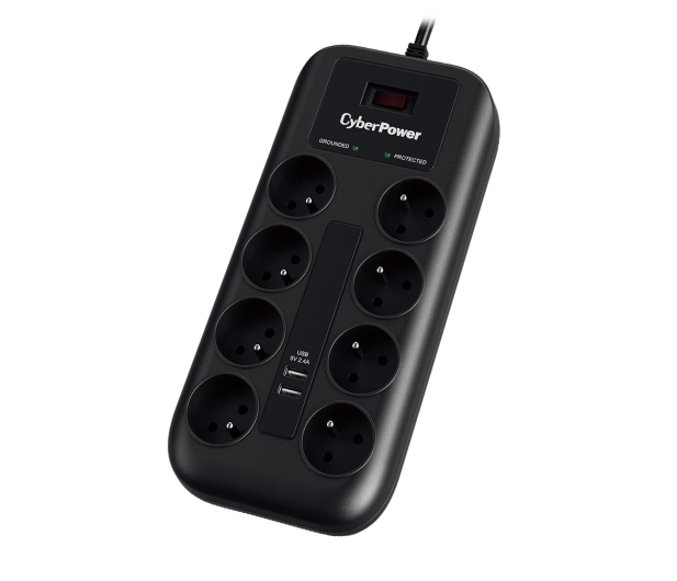 CYBERPOWER Listwa przeciwprzepięciowa 8 gniazd FR; P0820SUF0-FR - 530110 - zdjęcie